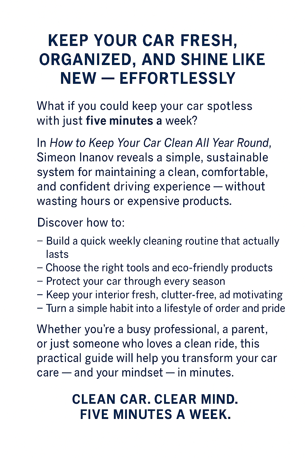 How to keep your car clean all year around