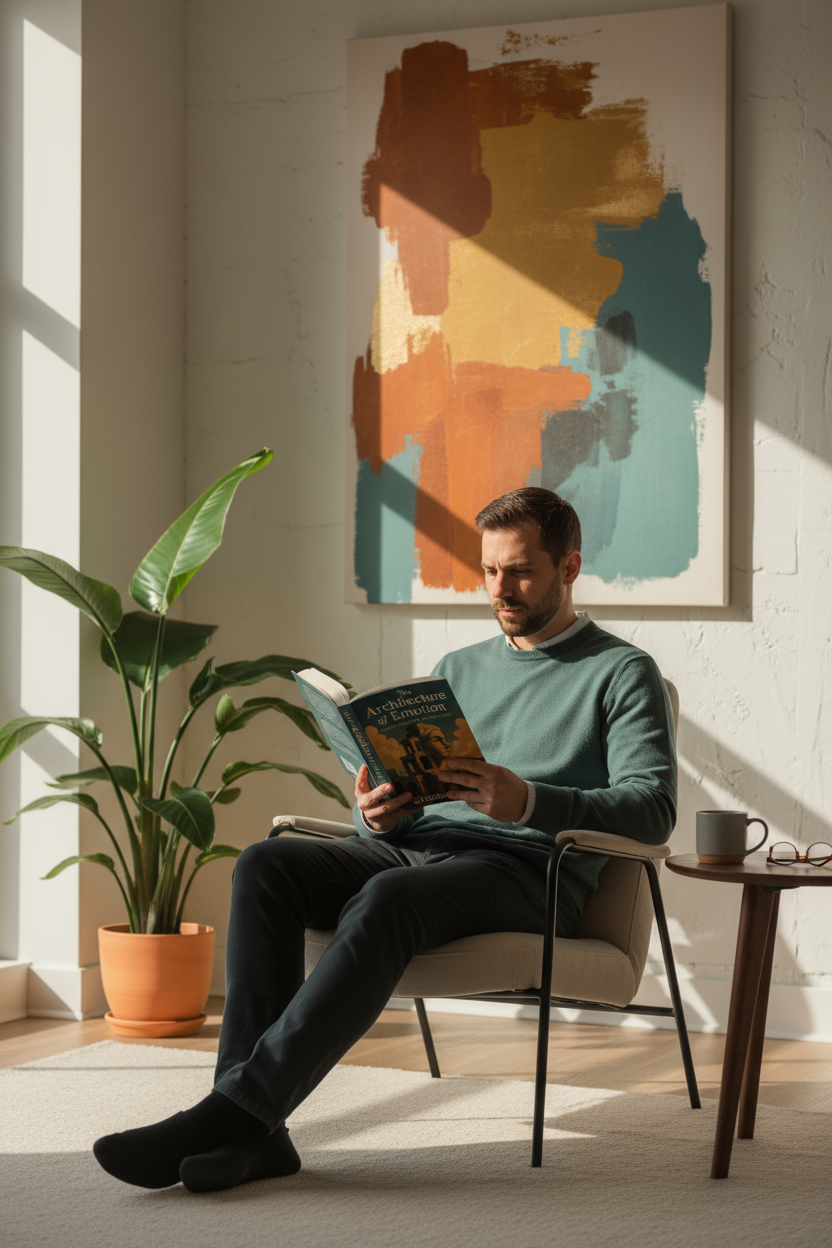 Man Reading The Architecture of Emotion