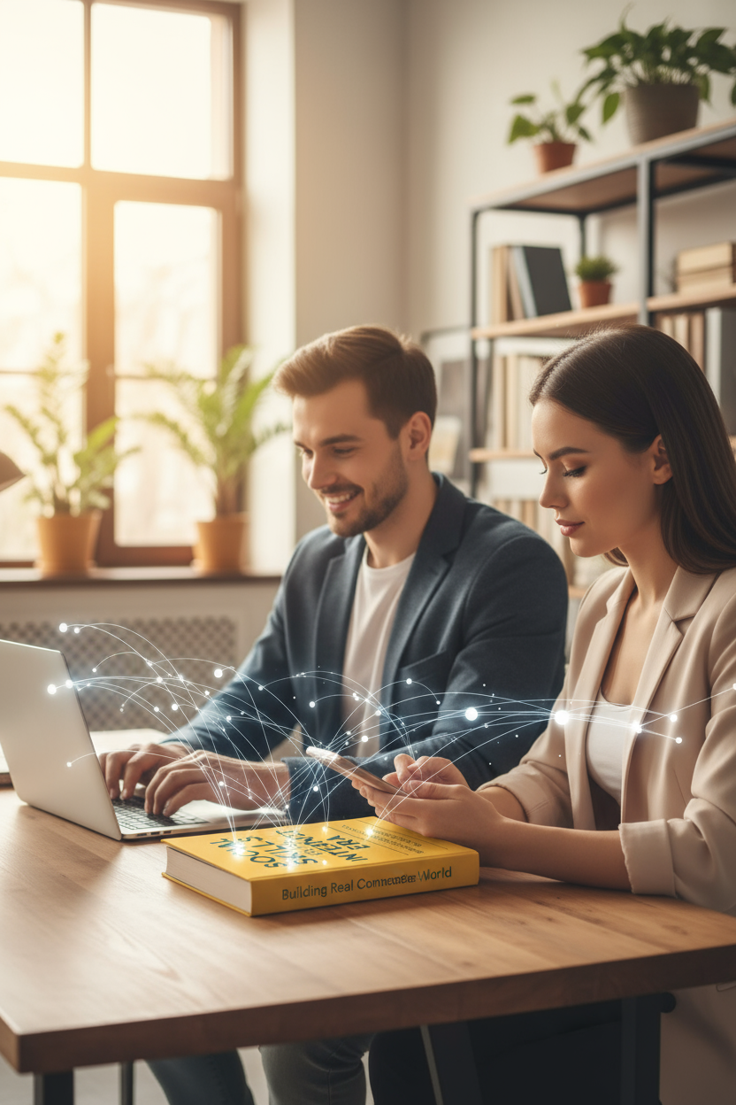Social Skills book with people communicating through internet